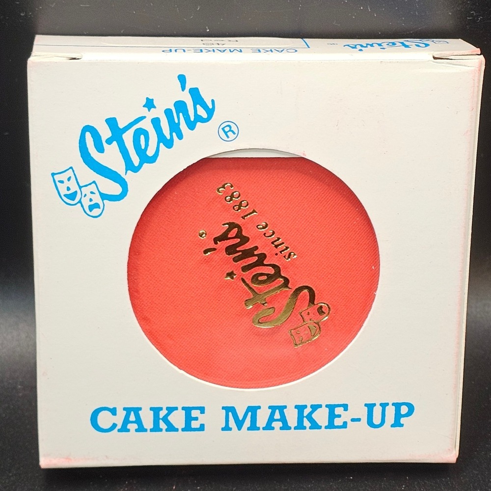 Vintage Stein's Red Cake Make-Up #48 Stage Theater Clown Makeup 1.4oz NOS Box